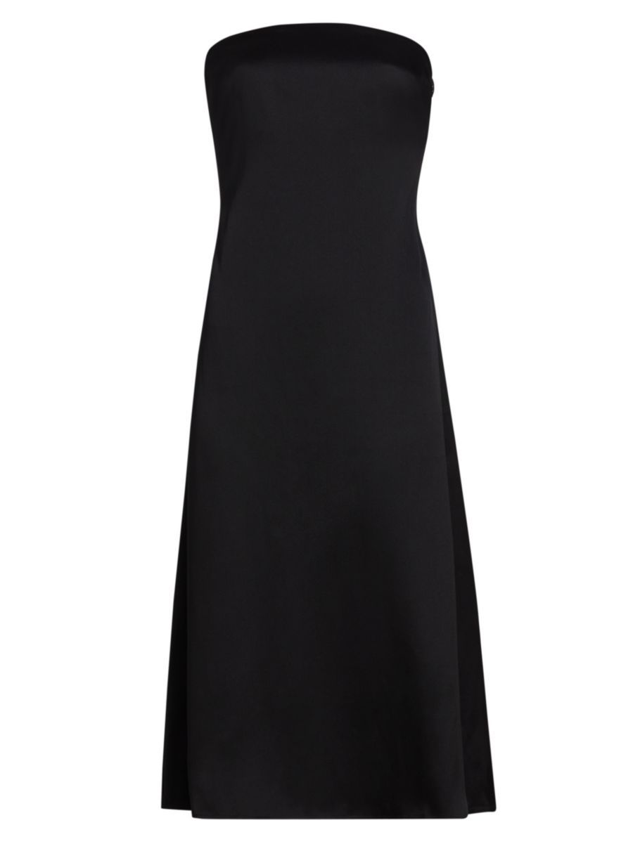 Megan Strapless Silk Midi-Dress | Saks Fifth Avenue