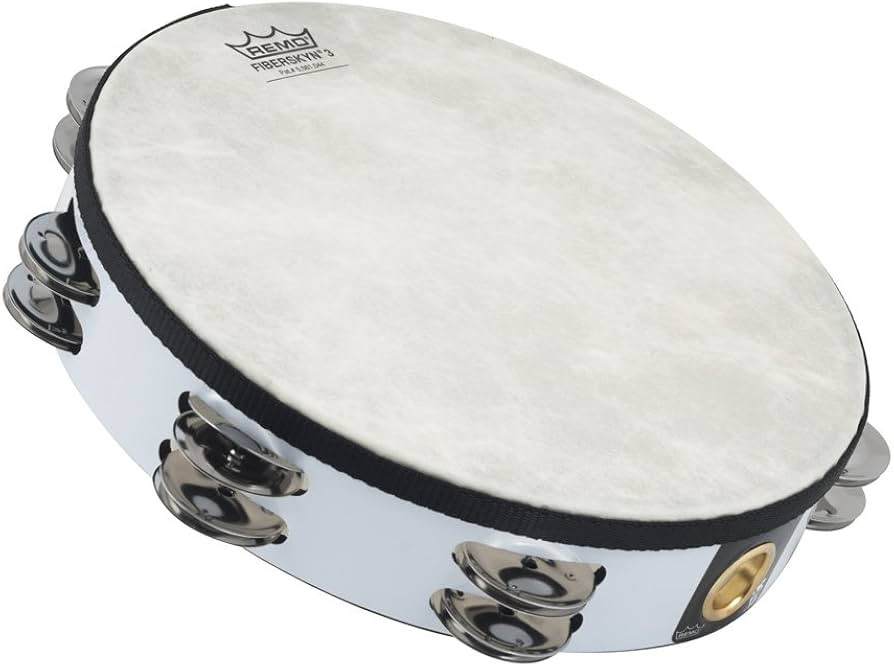 Remo TA-5210-00 Fiberskyn Tambourine - Quadura White, 10" | Amazon (US)