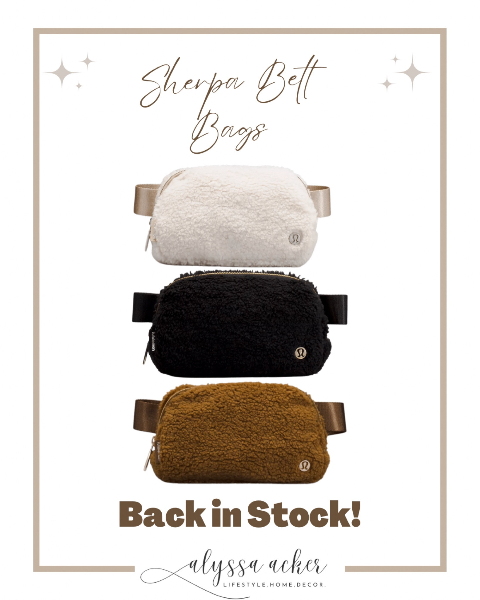 Lululemon Fleece Belt Bags are in stock in all three colors!!! Hurry!! 

#backinstock #beltbag #lululemon

#LTKstyletip #LTKtravel #LTKitbag