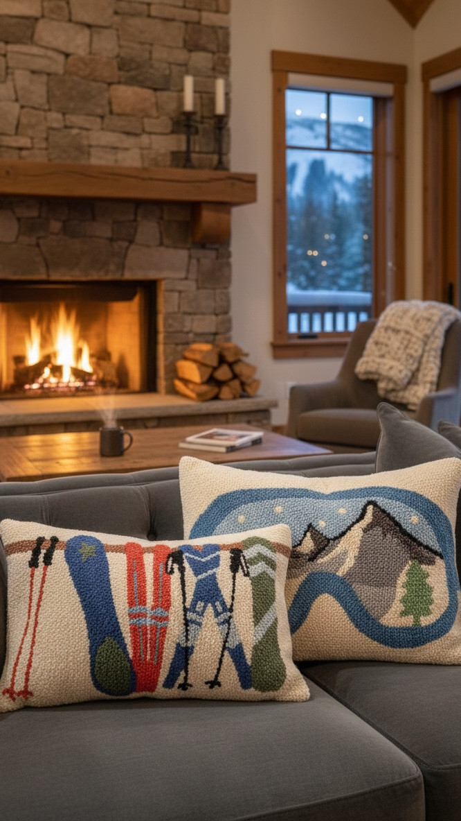 Peak cozy achieved! 🏔️ These hand-hooked wool pillows are the ultimate après-ski vibe. Grab the "Ski Rack" and "Goggles" designs to bring that mountain lodge warmth straight to your sofa. 🎿❄️
#SkiStyle #WinterDecor #ApresSki #HomeInspo