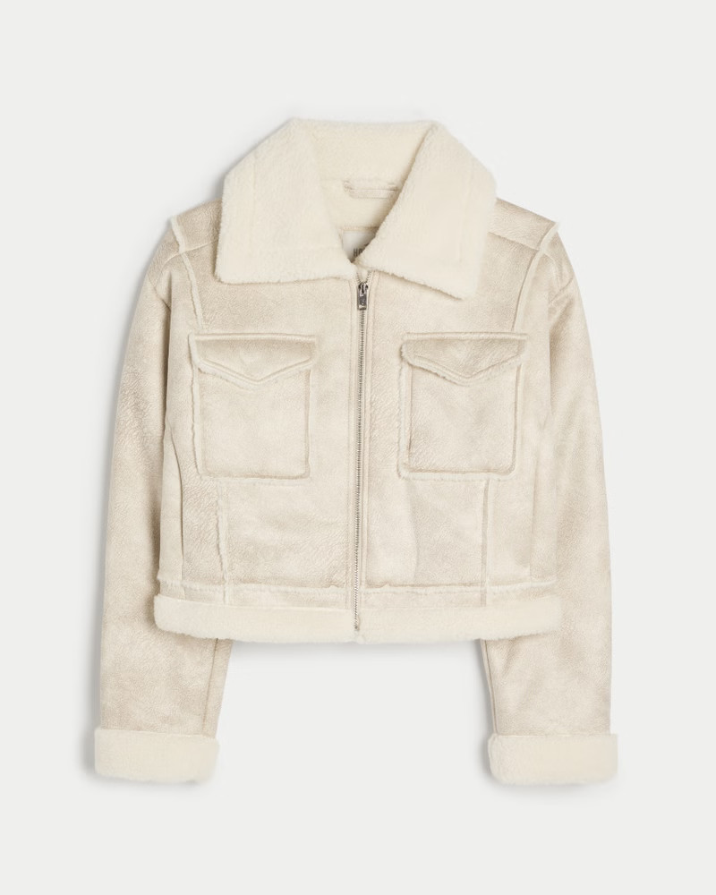Faux Shearling Biker Jacket | Hollister (US)
