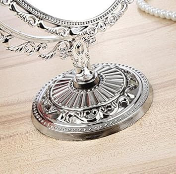 Blixy Desktop Makeup Mirror, Antique Vintage European Style Two Sided Swivel Oval Tabletop Vanity... | Amazon (US)