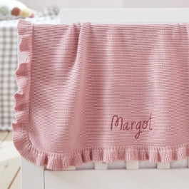 Personalised Frill Edge Pink Blanket | My 1st Years (Global)
