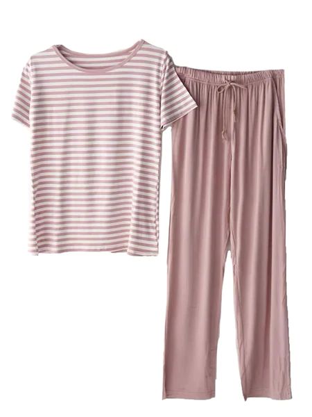 'Lola' Round Neck Striped PJ Set (3 Colors) | Goodnight Macaroon