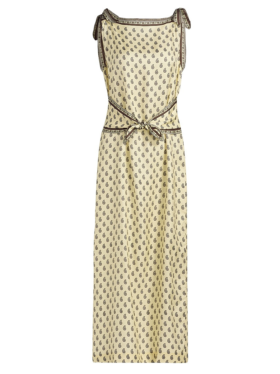 Women's Amorette Paisley Silk Tie-Strap Midi-Dress - Sunlight Taormina Paisley - Size Small | Saks Fifth Avenue