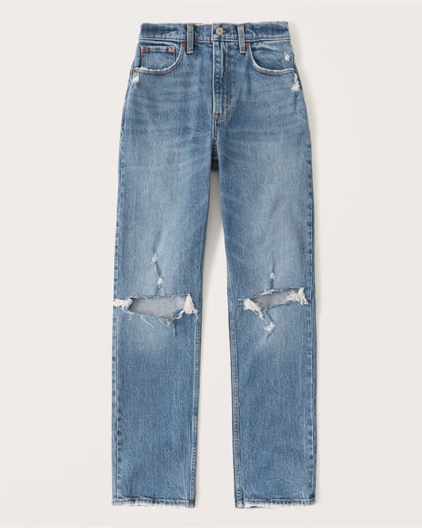 90s Ultra High Rise Straight Jeans | Abercrombie & Fitch (US)