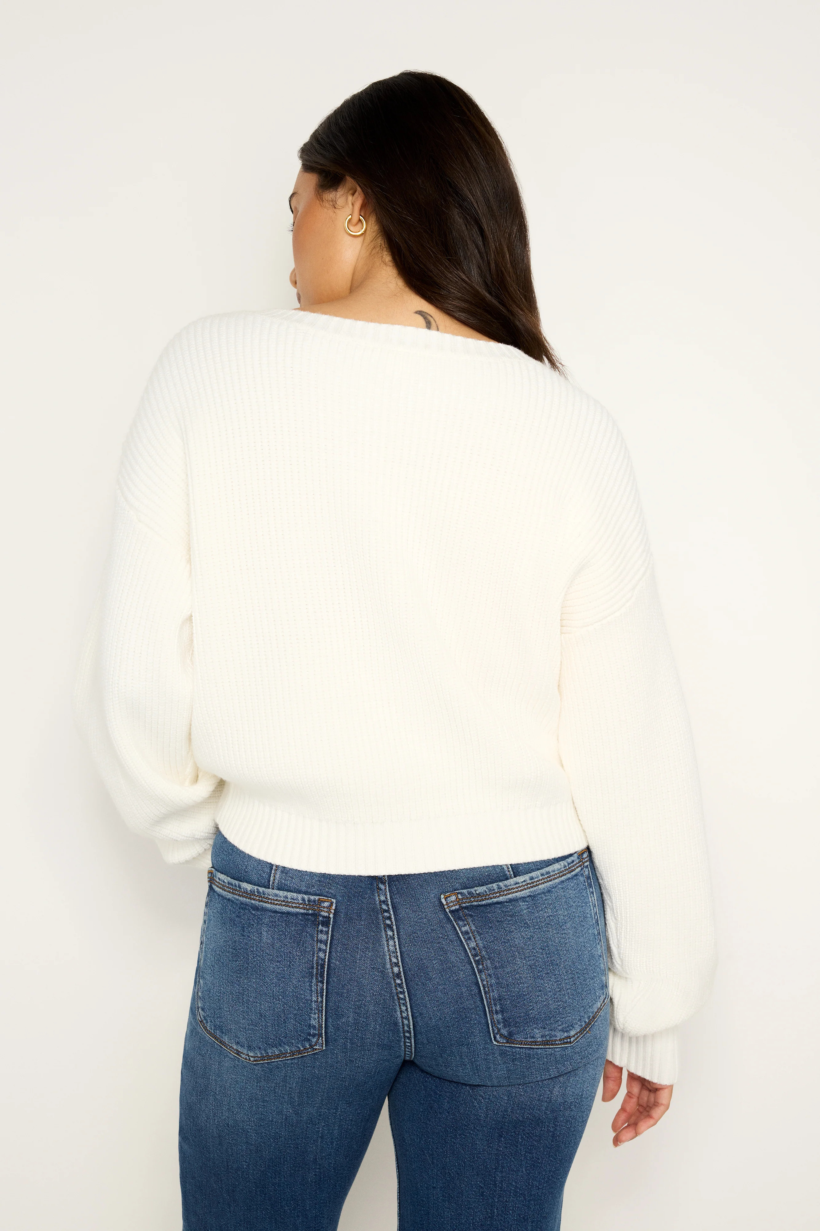 COZY DEEP V SWEATER | IVORY001 - GOOD AMERICAN | Good American