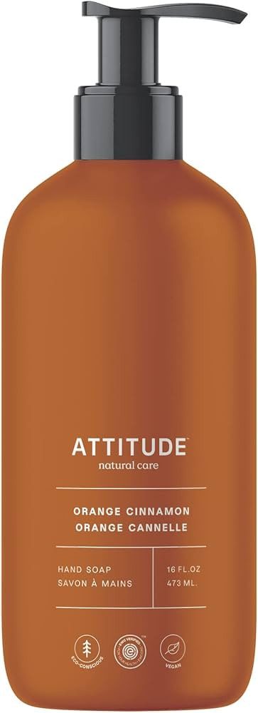ATTITUDE Liquid Hand Soap, EWG Verified, Plant and Mineral-Based, Vegan, Orange Cinnamon, 473 mL | Amazon (CA)