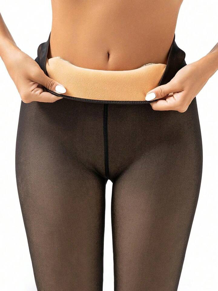 1pc Women's 330g Thickened Plus Velvet Ultra-light Base Layer Leggings For Autumn And Winter, Sof... | SHEIN