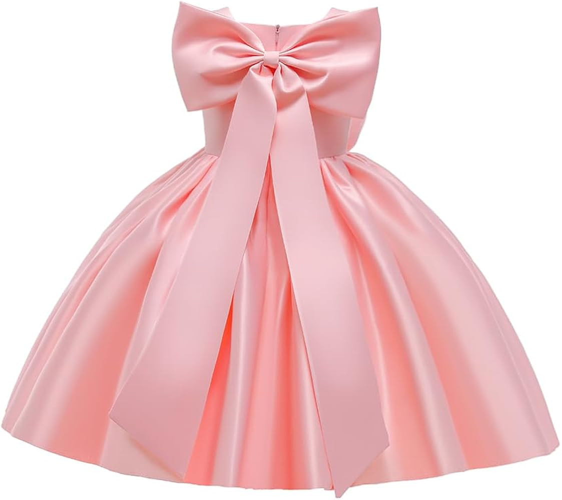 6M-8T Baby Girl Big Bowknot Birthday Pageant Dress Toddler Party Tutu Gown Baptism Dresses | Amazon (US)