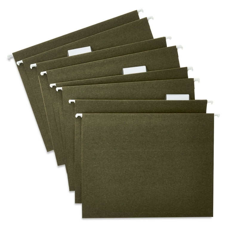 Pen+Gear Hanging File Folders, Letter Size, 1/5 Cut Tabs and Inserts, Box of 25, Standard Green | Walmart (US)