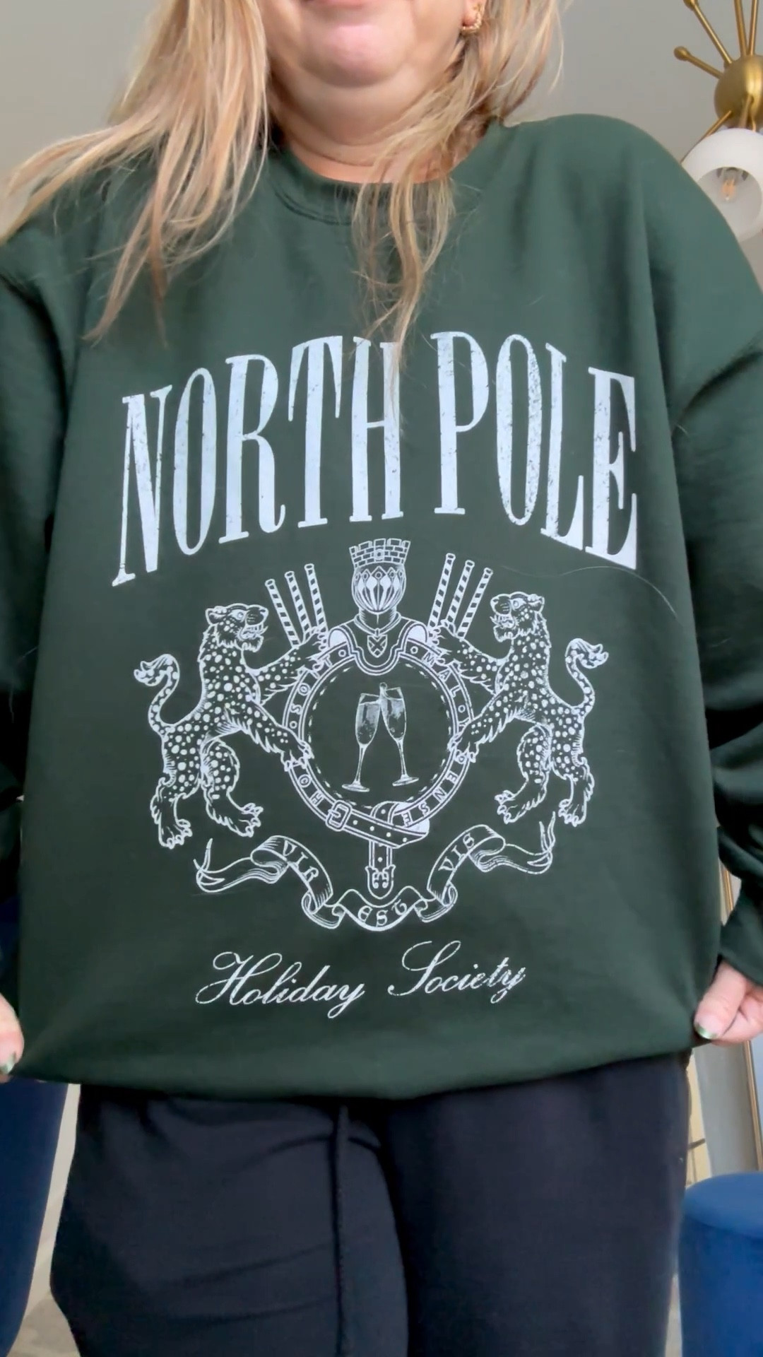 My Holiday stay at home ootd
Graphic sweatshirt and sweatpants paired with Amazon shoes and ruffle socks. 

#LTKmomlife #LTKHoliday #LTKootd