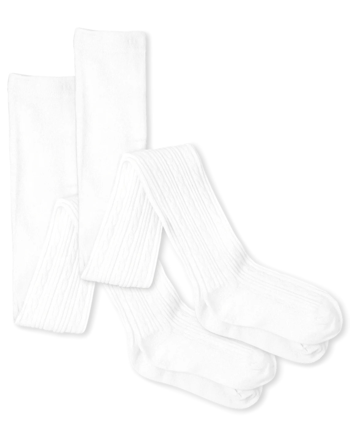 Girls Cable Knit Tights 2-Pack - white | The Children's Place
