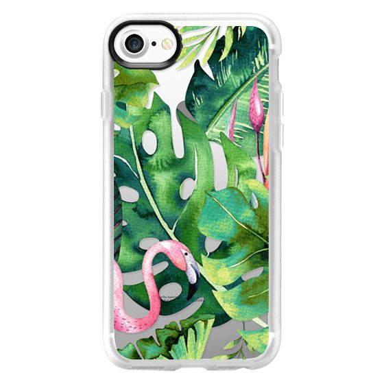 iPhone 7 Plus/7/6 Plus/6/5/5s/5c Case - Flamingo Tropical || Phone Clear Case | Casetify