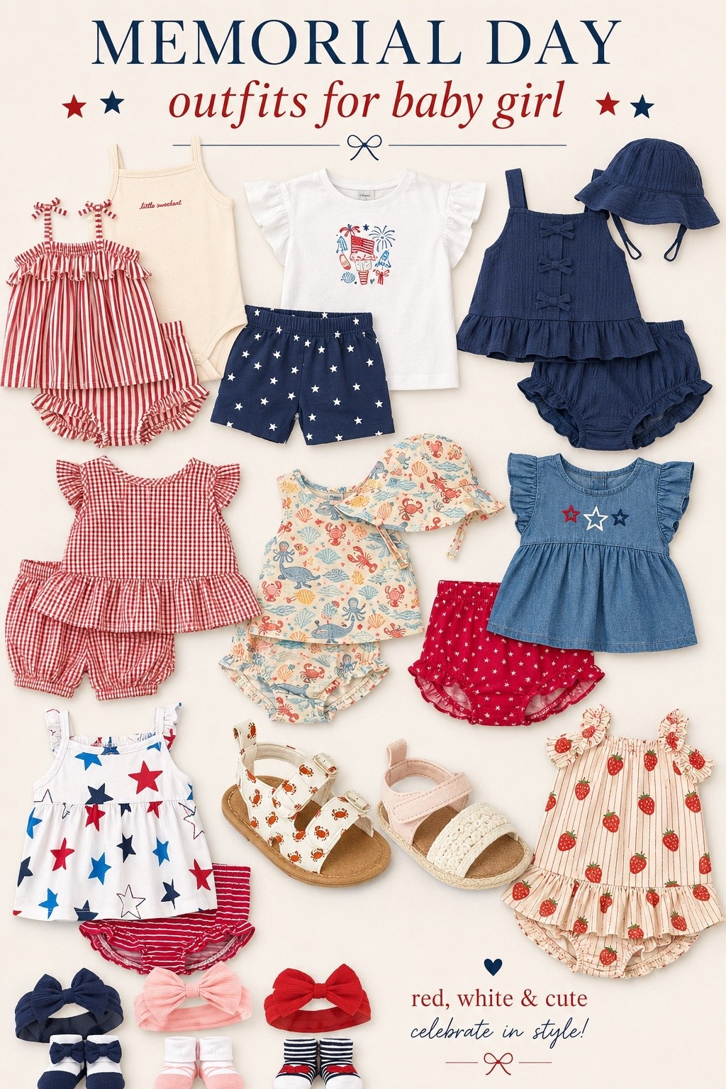 Memorial Day baby girl finds are TOO cute this year 🇺🇸🎀✨
Target has the sweetest little patriotic outfits, gingham sets, strawberry prints, and coastal summer pieces right now. I rounded up all my favorite baby girl finds for summer holidays, beach trips, and matching family moments ❤️🤍💙
Everything is linked in my LTK 🫶