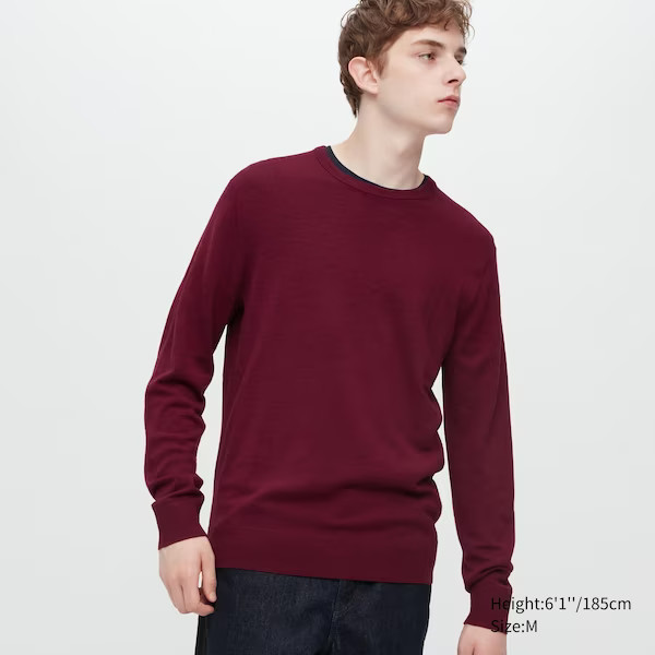 Extra Fine Merino Crew Neck Long-Sleeve Sweater | UNIQLO (US)
