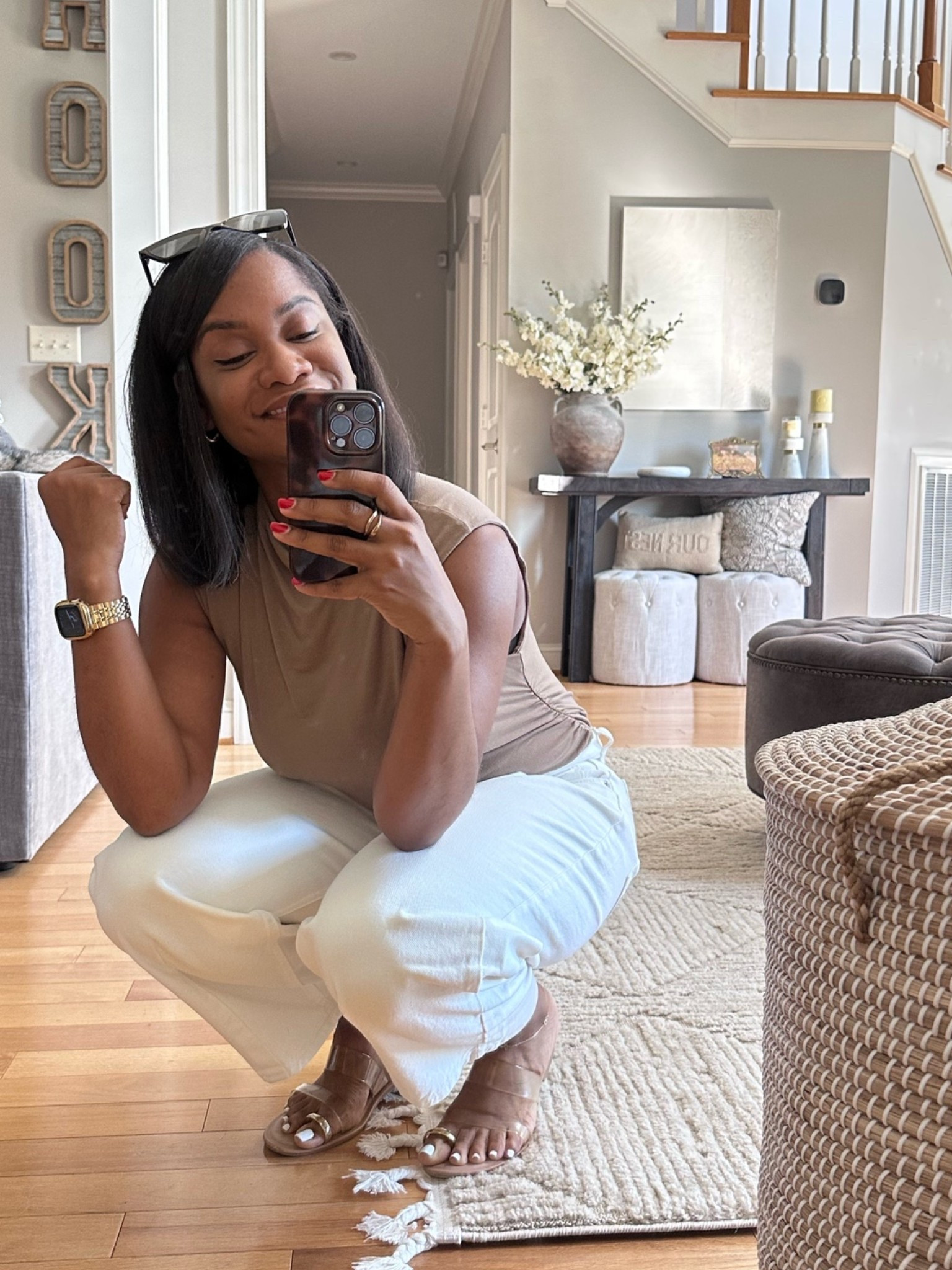 Easy casual look, featuring barrel jeans from Target, a muted leopard print phone case, gold Apple Watch band, and sunglasses with a designer look but affordable price!

#LTKgrwm #LTKootd #LTKSaleAlert
