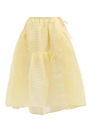 Malika tie-side silk-blend organza midi skirt | Matches (US)