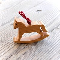 Rocking Horse Wooden Decoration Ornament, Home Decor Gifts, Handmade Gift | Etsy (US)