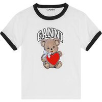 Ganni Small Bear Print Cotton T -shirt | Balardi (US & Canada)
