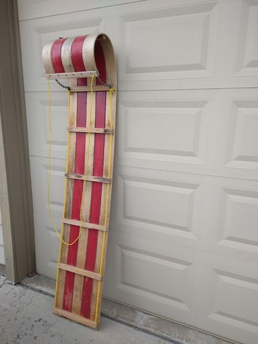 VINTAGE WOODEN TOBOGGAN SLED 6FT WINTER DECORATIVE FUN. LOCAL PICK-UP   | eBay | eBay US