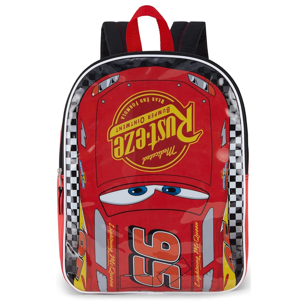 Disney Cars Backpack for Kids 15” | Cars Bookbag for Boys | Padded Straps & Large Zip Compartme... | Amazon (US)