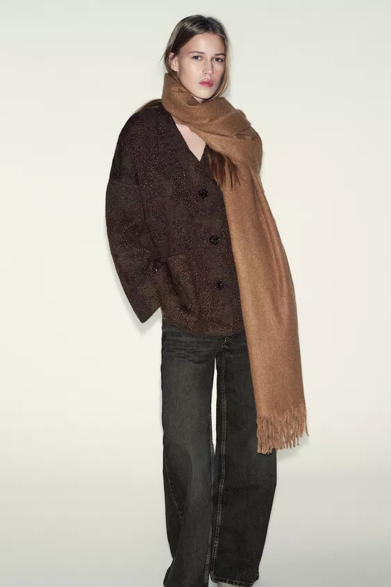 METALLIC THREAD CARDIGAN | Zara US