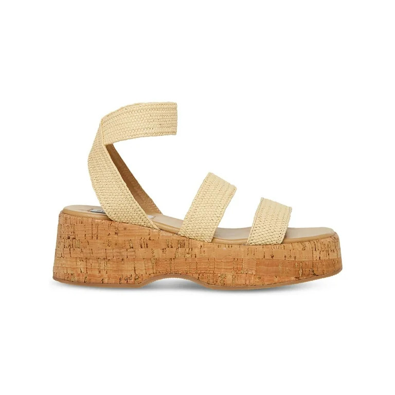 Steve Madden Womens Sashes Cork Ankle Strap Flatform Sandals | Walmart (US)