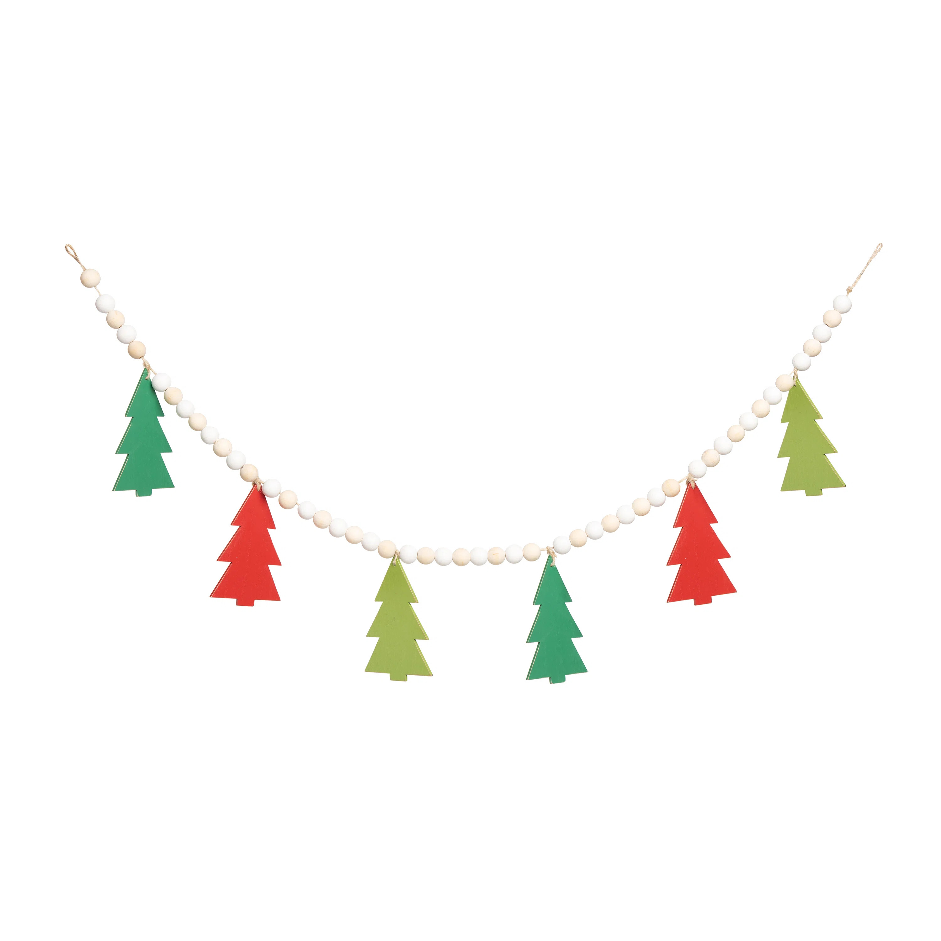 Wood 41.73 in. Multicolor Christmas Beaded Bright Tree Decor | Wayfair North America