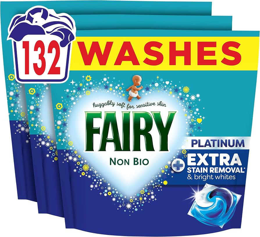 Fairy Non Bio Platinum Washing PODS\u00ae Extra Stain Removal 132ct | Amazon (UK)