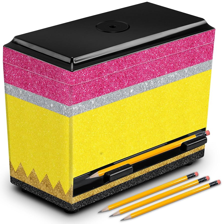 Pencil Dispenser for Classroom Plastic Teacher Pencil Dispenser with Lid Glitter Pen Holder Back ... | Amazon (US)