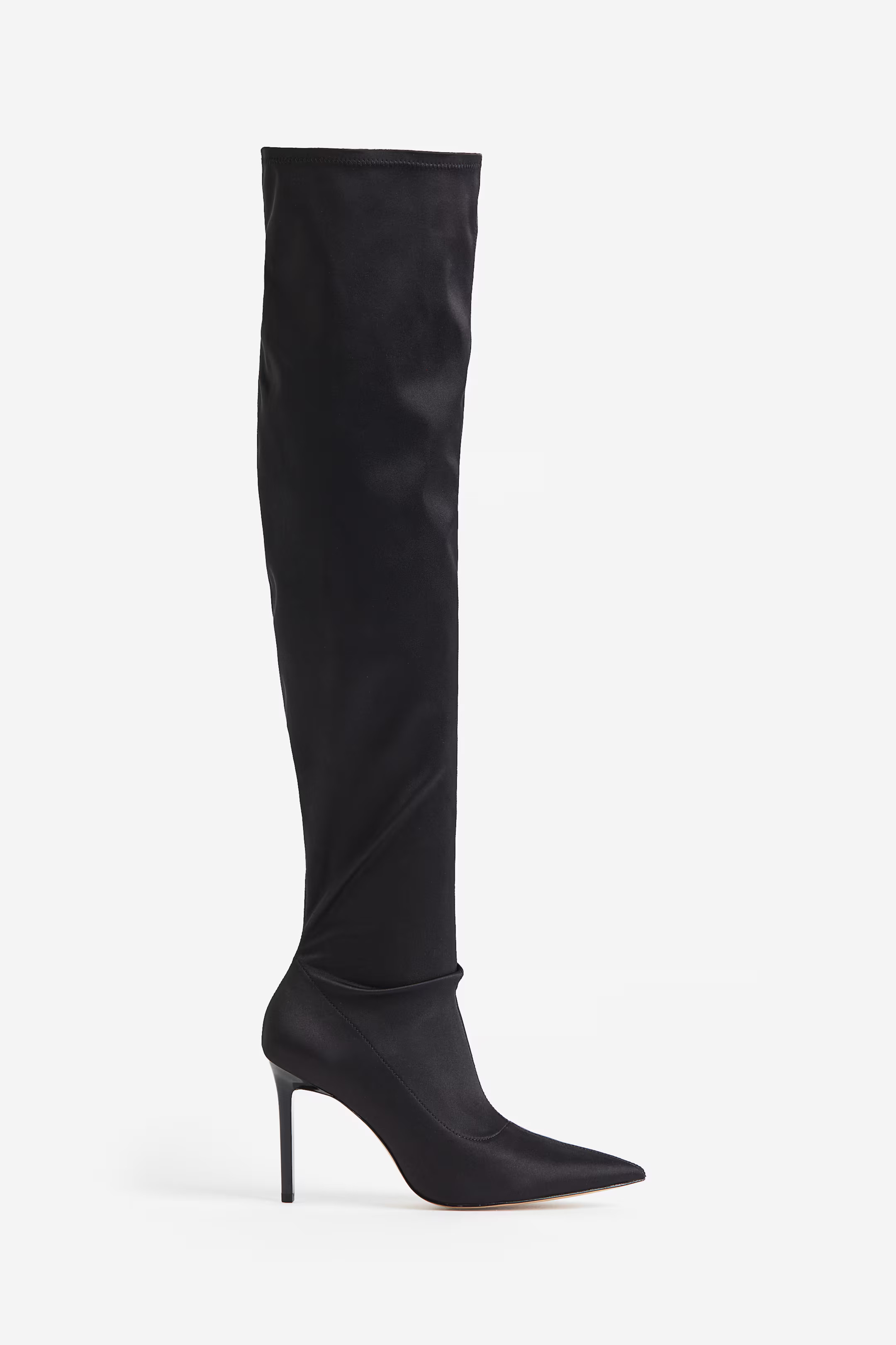 Over-the-knee satin boots | H&M (UK, MY, IN, SG, PH, TW, HK)