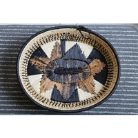 14"" Vintage Wall Basket, African Woven Boho Basket Decor, Hanging Mounted Nut Fruit | Etsy (US)