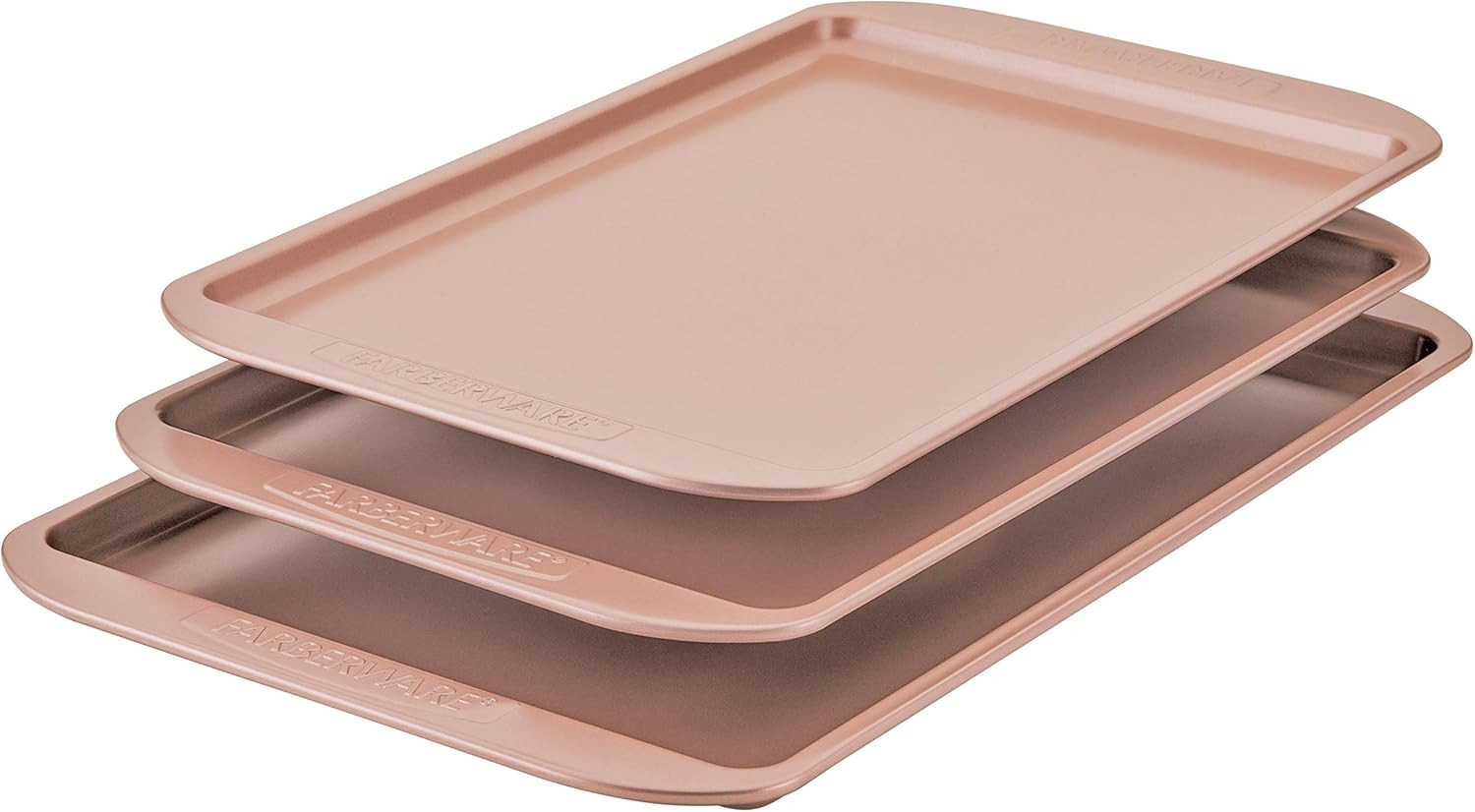 Farberware 120 Limited Edition Bakeware Nonstick Cookie Set/Baking Sheets/Pans, 3 Piece, Rose Gol... | Amazon (US)