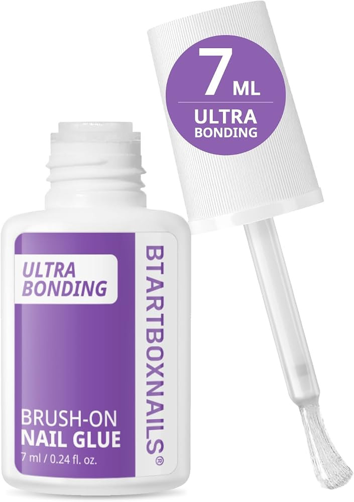 BTArtboxnails Nail Glue for Press Ons - Brush on Glue for Nail Tips & Acrylic Fake Nails, Quick A... | Amazon (US)