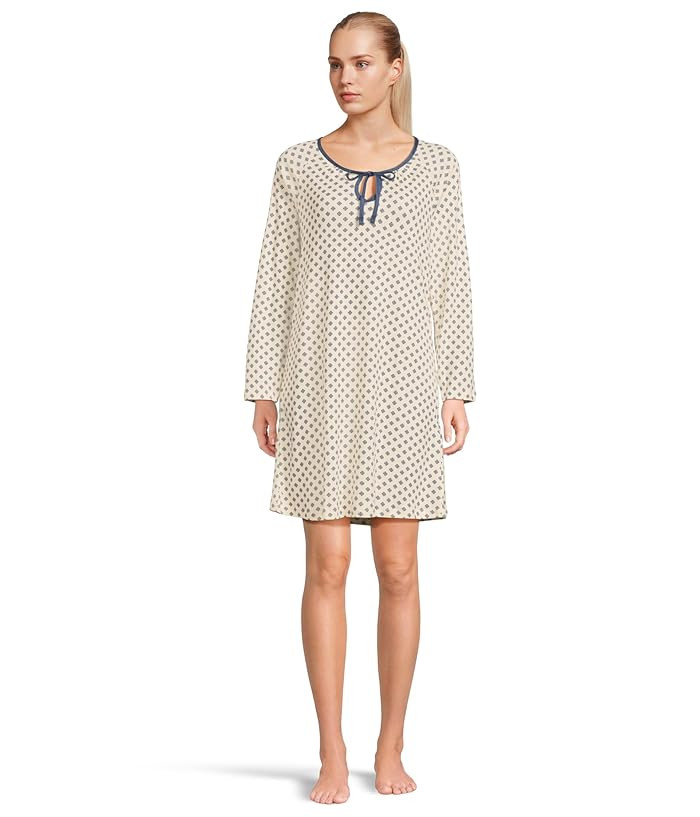 Blue Era Tie Neck Long Sleeve Sleep Shirt | Zappos