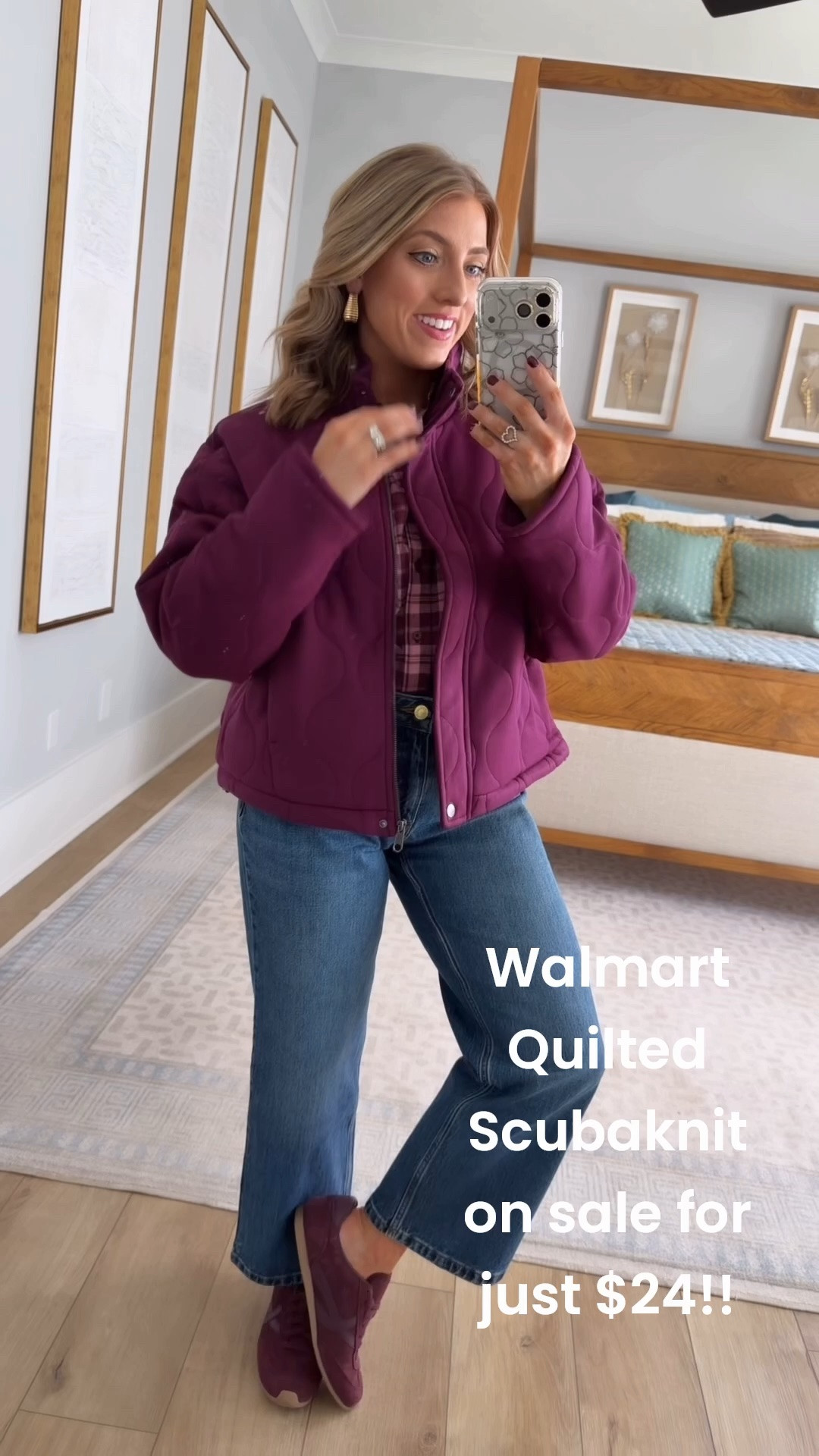 Another Walmart Deals find! 💜 This gorgeous quilted scubaknit jacket is ON SALE right now for Walmart Deals, and the color is even prettier in person! I love the slightly oversized, cozy fit paired with the plaid top, cropped jeans, and matching sneakers. Such a cute Walmart fall outfit for those chilly days ahead! 🍂✨

This is such a good find if you’re searching for an affordable quilted jacket, women’s everyday jacket, puffer jacket, Walmart fall fashion, fall layering pieces, or casual cold weather outfit.

#WalmartFashion #WalmartDeals #WalmartFinds #WalmartStyle #WalmartNewArrivals #QuiltedJacket #FallJacket #AffordableFashion #FallStyle #CasualFallOutfit