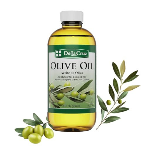 De La Cruz Pure Olive Oil - Natural Expeller Pressed Olive Oil for Hair and Skin - Lightweight Body Oil for Dry Skin 8 Fl Oz | Amazon (US)