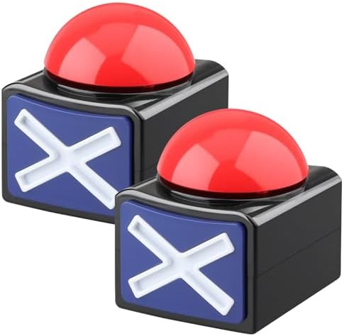 2Pcs Game Buzzer With Light & Alarm Sound - Answer Button Box for Game Show, Party Contest Prop T... | Amazon (US)