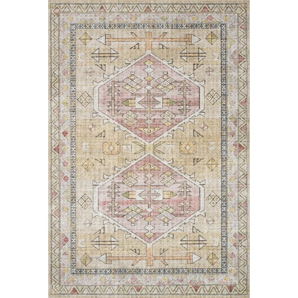 Gelo Oriental Gold/Blush Area Rug | Wayfair North America