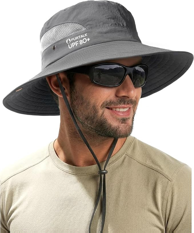 FURTALK Mens Bucket Sun Hat UPF 80+ Wide Brim Hiking Fishing Beach Outdoor Hats       Send to Log... | Amazon (US)