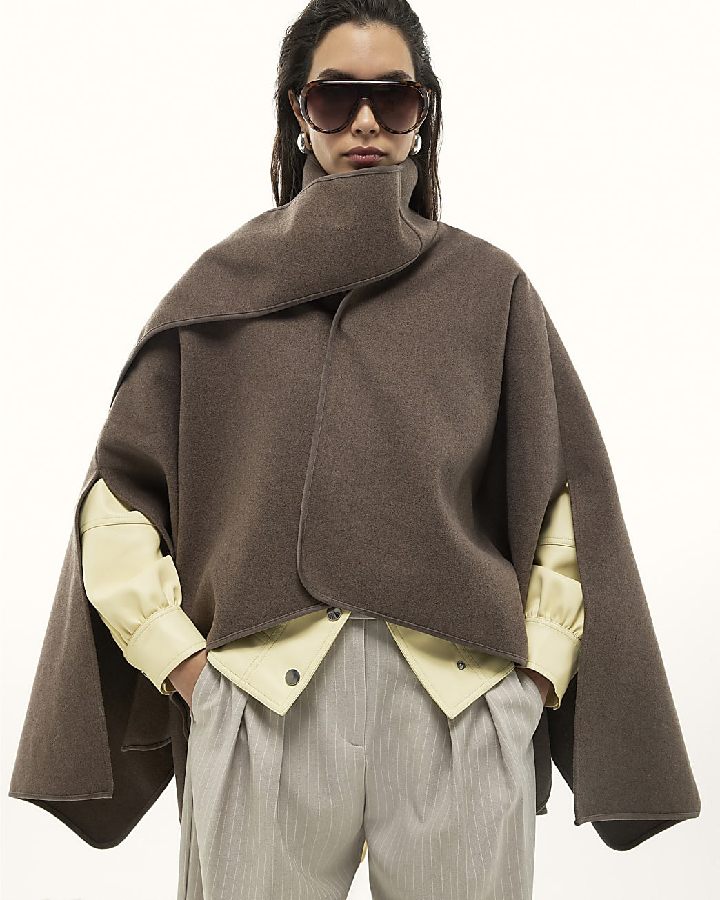 Brown Scarf Cape | River Island UK & IE
