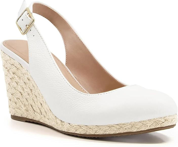 Womens Espadrilles Wedge Sandals Closed Toe Slingback Wedges Pumps Platform Heeled Sandal | Amazon (US)
