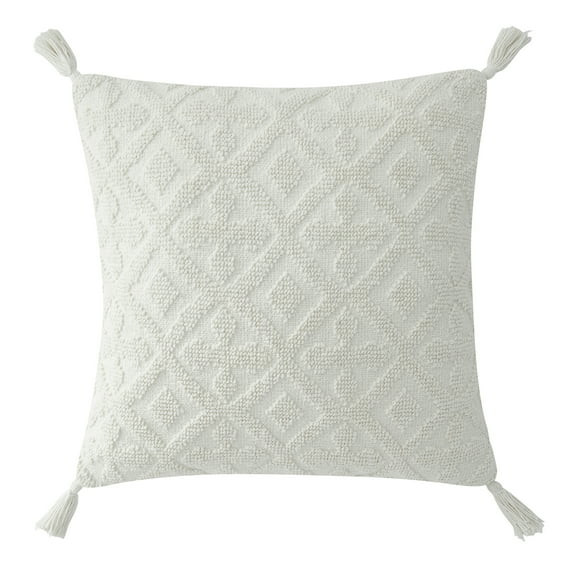 My Texas House Sutton Cotton Tufted Throw Pillow, 20"x20", Coconut Milk | Walmart (US)