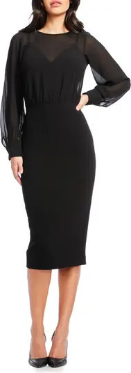 Pilar Mixed Media Long Sleeve Dress | Nordstrom