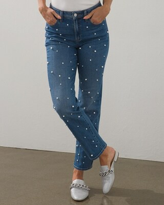 Faux Pearl High Rise Ankle Jeans | Chico's