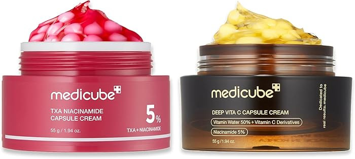 medicube Clear & Glow Capsule Duo: TXA + Deep Vitamin C Capsule Creams | Radiance Boosting and Fi... | Amazon (US)