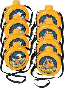 Fun Express Camp Adventure Canteens for Kids, BPA Free Plastic, Camp Adventure Birthday Party Sup... | Amazon (US)