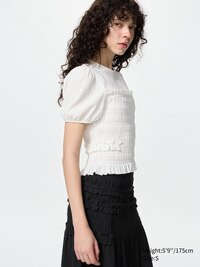 Shirring Volume Sleeve T-Shirt | Uniqlo NL