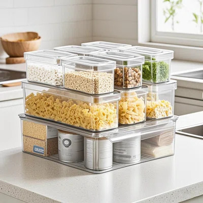 10 Pack Fridge Organizer With Lids Clear | Wayfair North America